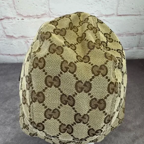 Gucci Vintage Web Khaki GG Bucket Hat M - Picture 5 of 8